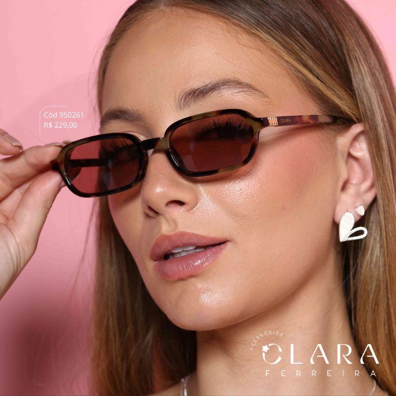 Óculos Solar RETRO OVAL ONÇA MARROM - INSPIRAÇÃO RAY-BAN - Lente Resina - XR5334-C4