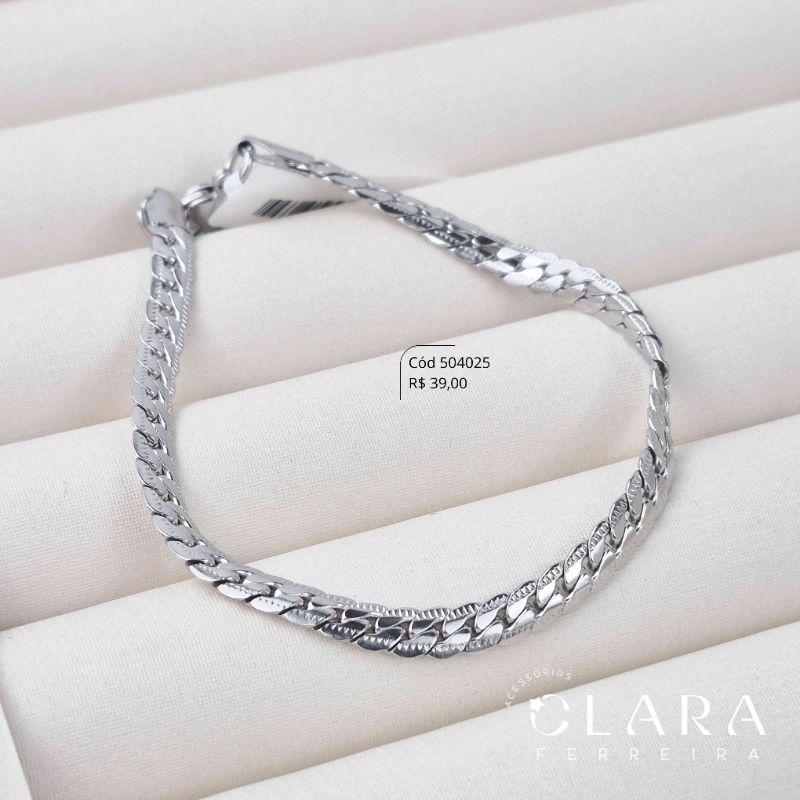 PULSEIRA GRUMET FECHADO 1X1 COM FRIZADO NAS LATERAIS - 5MM - 21CM - Aço