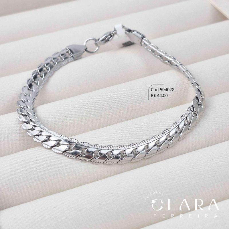 PULSEIRA GRUMET FECHADO 1X1 COM FRIZADO NAS LATERAIS - 6MM - 21CM - Aço