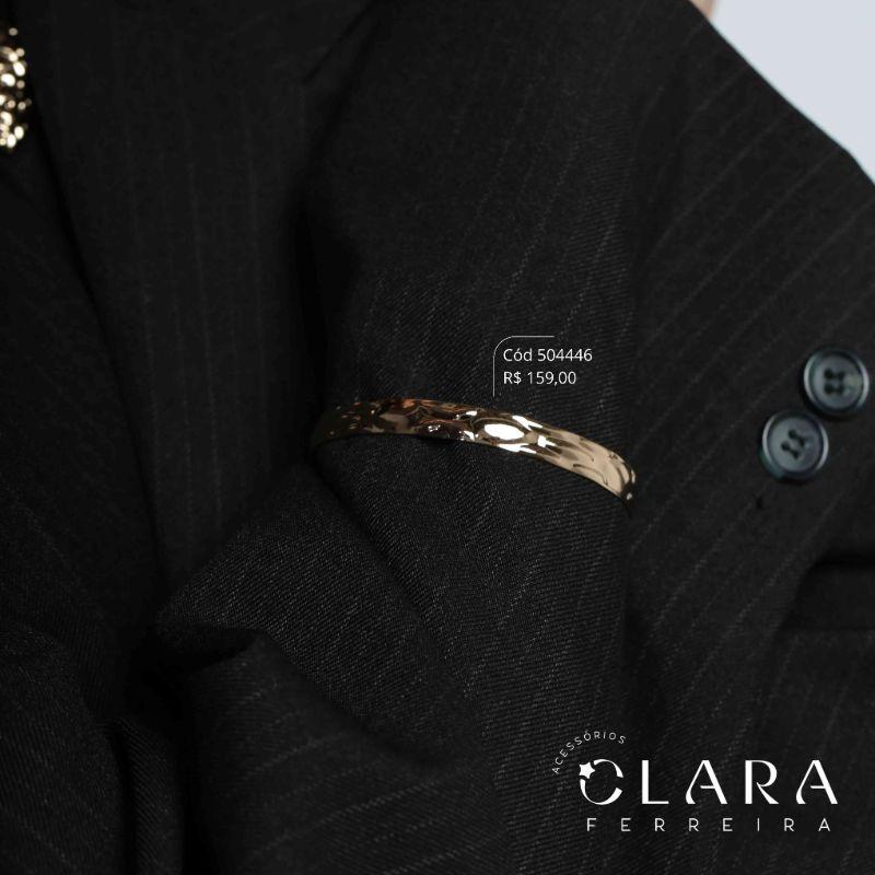 PULSEIRA BRACELETE RÍGIDO ONDULADO - LINHA ORGÂNICOS - PEÇA EXCLUSIVA - 8MM - Dourado