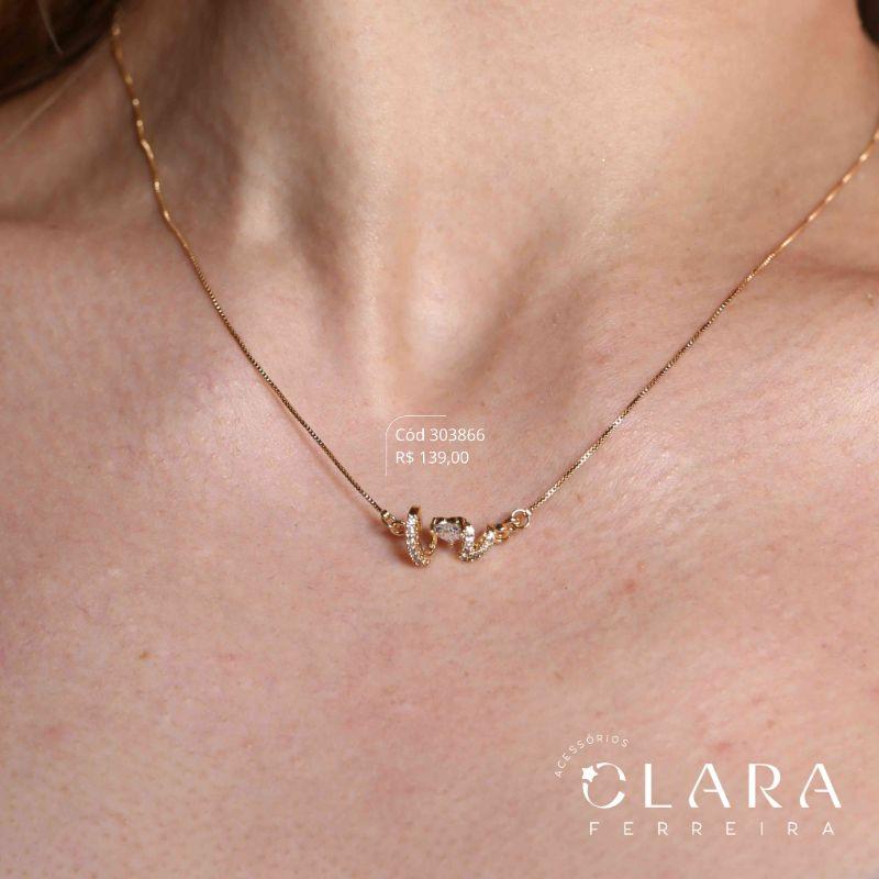 COLAR VENEZIANA C/ PINGENTE BATIMENTO CARDIACO MICROZIRCÔNIAS C/ 1 CORAÇÃO ZIRCÔNIA FIXO - 45CM - Dourado