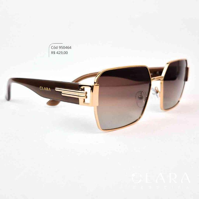 Óculos Solar QUADRADO ARMAÇÃO EM METAL INSPIRAÇÃO PRADA - Lente Anti-impacto Polarizada - BL6117P-C2