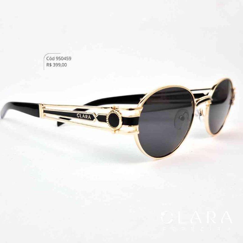 Óculos Solar REDONDO ARMAÇÃO EM METAL - INSPIRAÇÃO CHANEL - Lente Anti-impacto Polarizada - BL6115P-C1