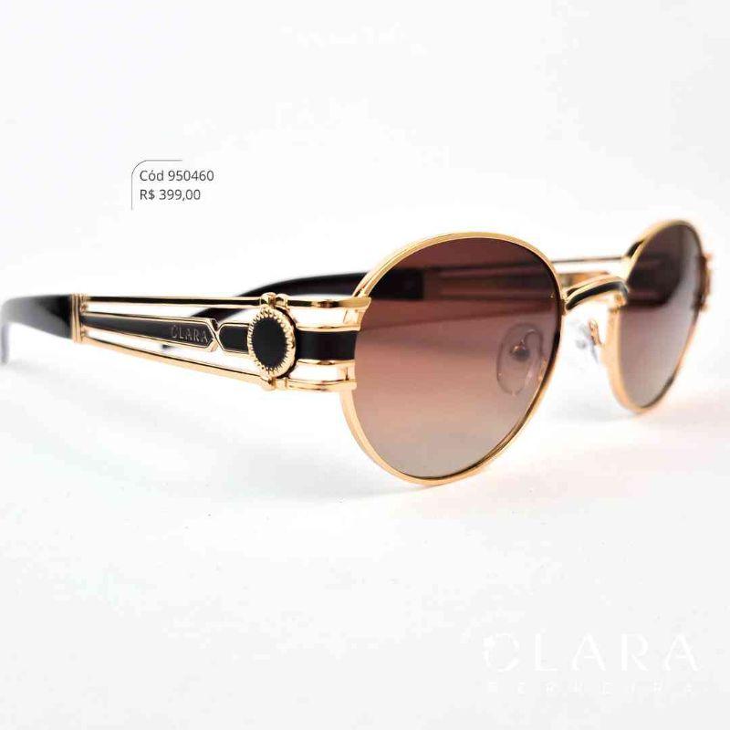 Óculos Solar REDONDO ARMAÇÃO EM METAL - INSPIRAÇÃO CHANEL - Lente Anti-impacto Polarizada - BL6115P-C2