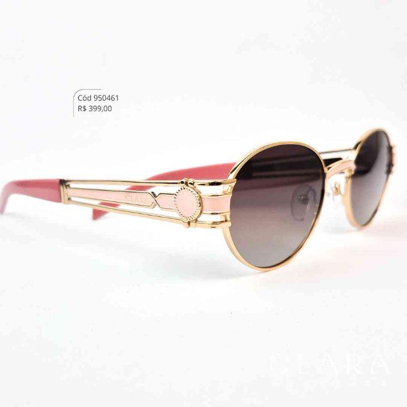 Óculos Solar REDONDO ARMAÇÃO EM METAL - INSPIRAÇÃO CHANEL - Lente Anti-impacto Polarizada - BL6115P-C3