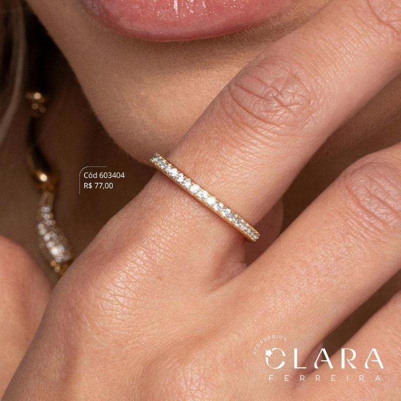 ANEL APARADOR MICROZIRCÔNIAS C/ BORDAS LISAS - 2MM - Dourado