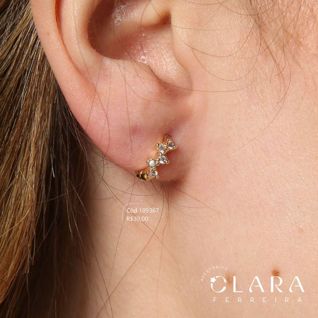BRINCO ARGILINHA CLICK 1 FILEIRA MICROZIRCONIAS ZIG ZAG - 10X1MM - Dourado