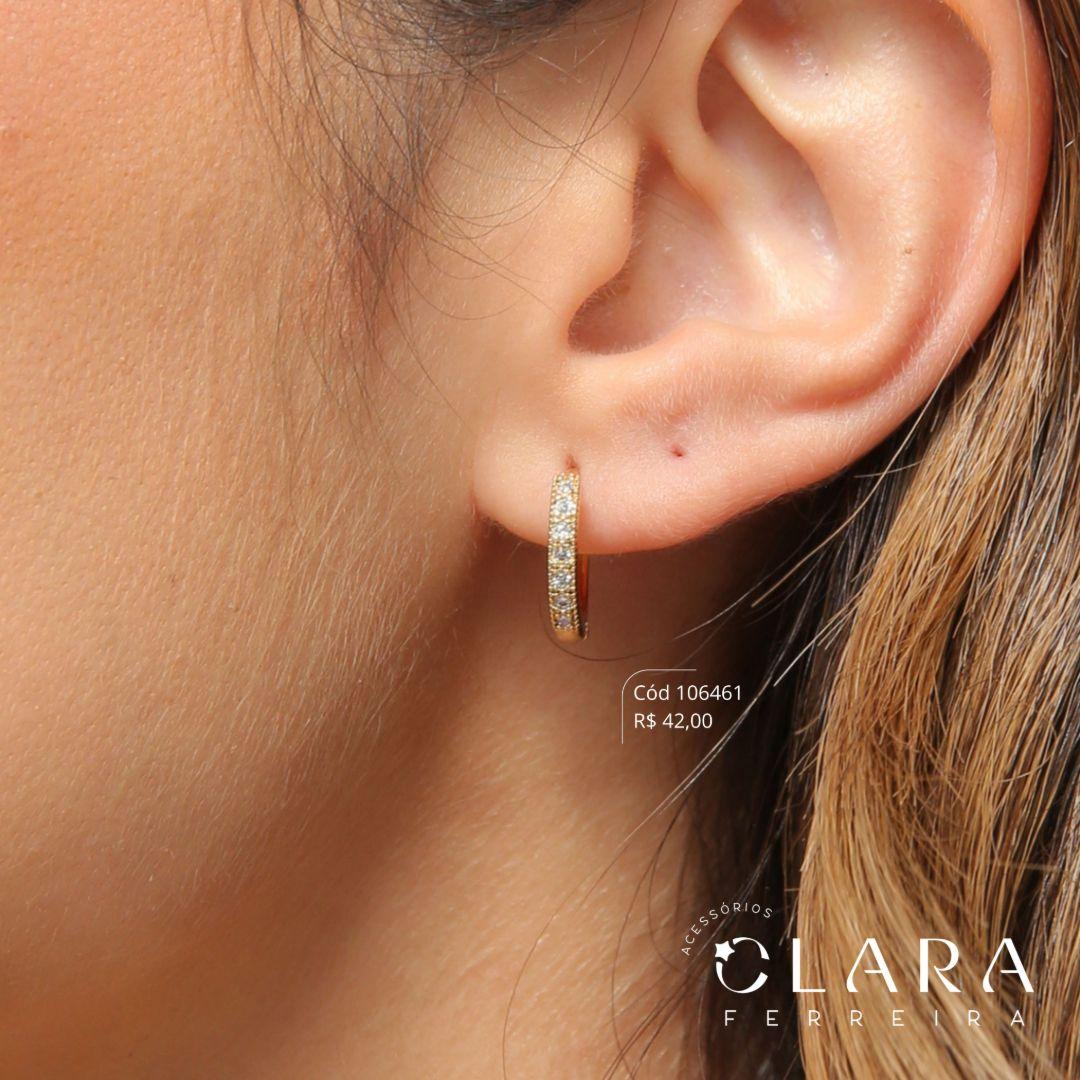 BRINCO ARGOLINHA CLICK 1 FILEIRA MICROZIRCONIA - 13X2MM