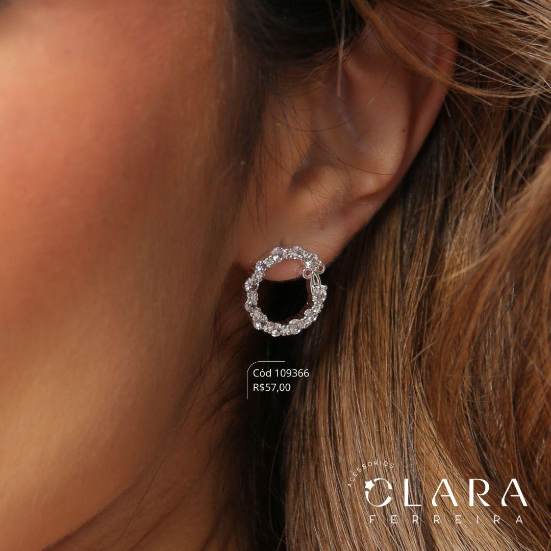 BRINCO CIRCULO MICROZIRCONIAS VAZADO C/ LAÇO LISO 4MM - 16MM - Banho de Prata