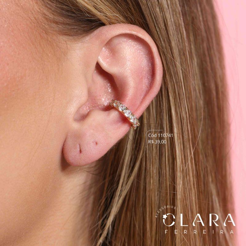 BRINCO PIERCING FAKE 1 FILEIRA ZIRCÔNIAS REDONDAS - 3MM - Dourado