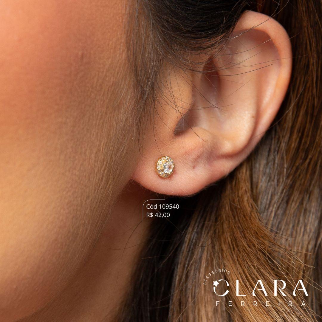 BRINCO ZIRCONIA REDONDA 3MM ADORNADA MICROZIRCONIAS - 6MM - Dourado