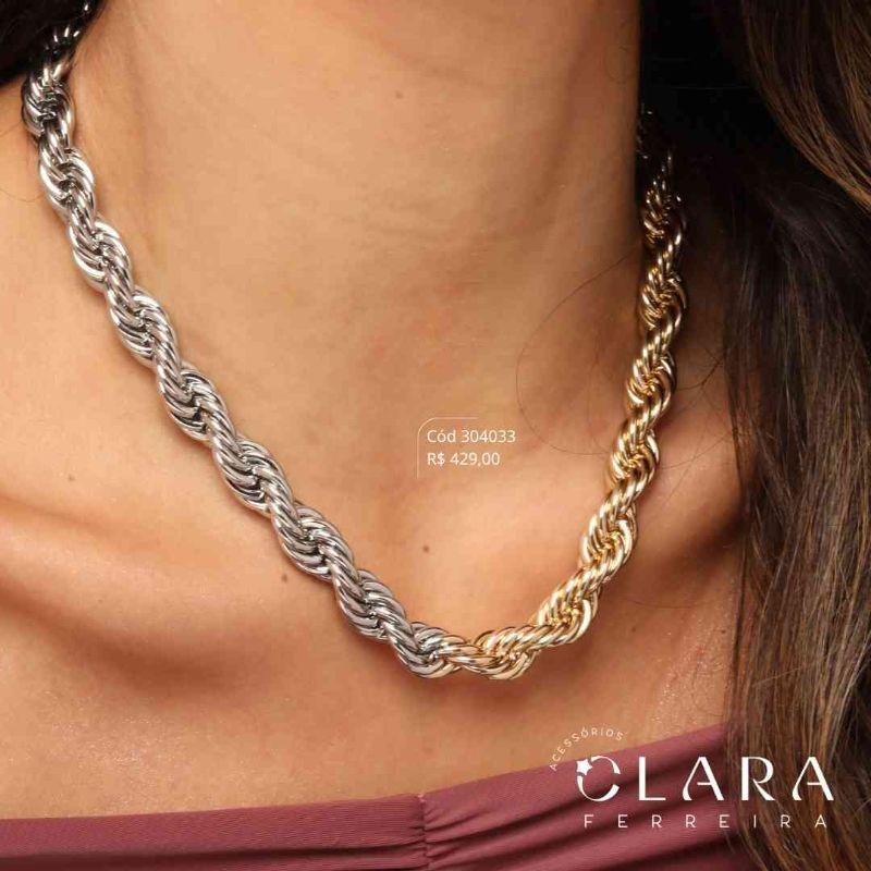COLAR CHOKER MAX CORDÃO BAIANO 2 BANHOS - 9MM - 40CM - Dourado