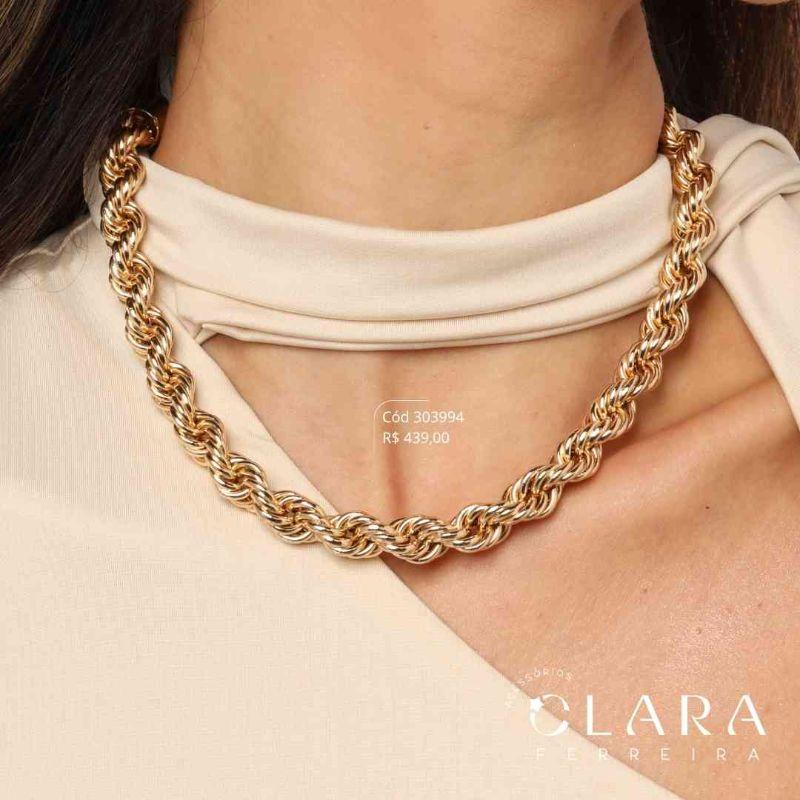 COLAR CHOKER MAXI CORDÃO BAIANO - Peça Exclusiva - 10MM - 40CM - Dourado
