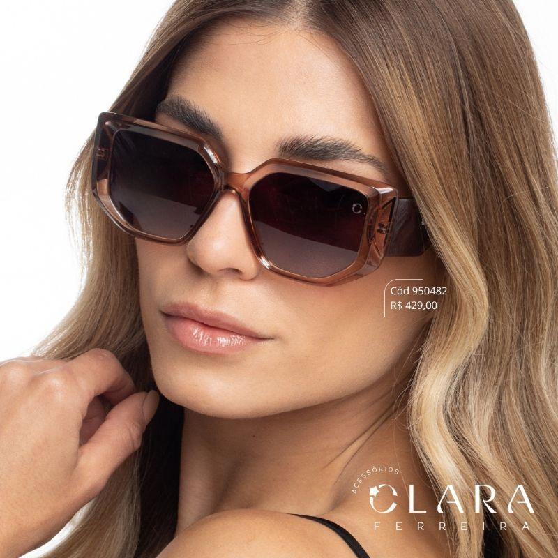 Óculos Solar QUADRADO FUMÊ - INSPIRAÇÃO GUCCI - Lente Anti-impacto Polarizada - MP9335-C2
