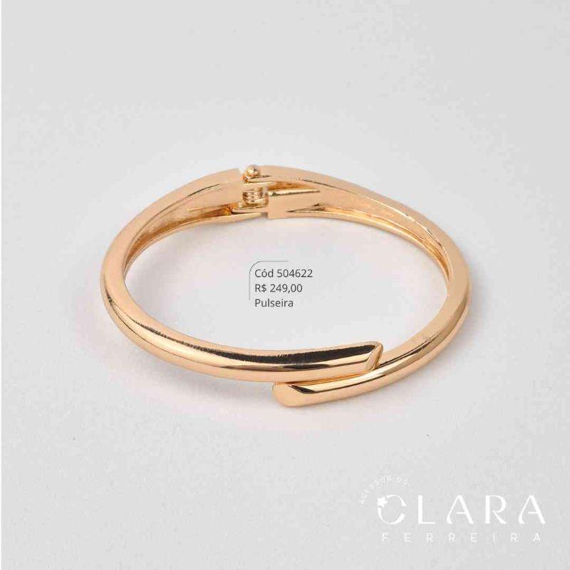 PULSEIRA BRACELETE ABERTO FIO LISO - LINHA ORGÂNICOS - PEÇA EXCLUSIVA - 5MM - Dourado