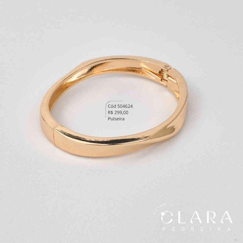 PULSEIRA BRACELETE ONDULADO LISO - LINHA ORGÂNICOS - PEÇA EXCLUSIVA - 7MM - Dourado