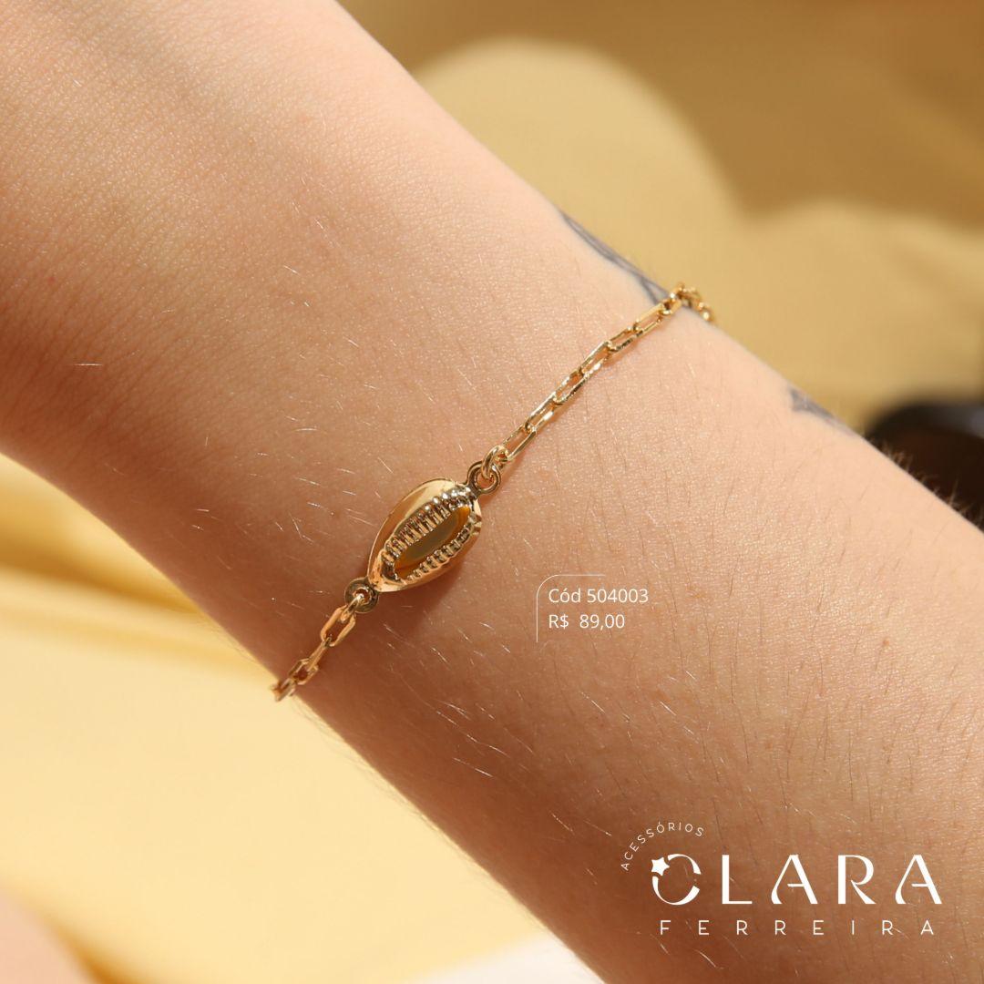PULSEIRA ELOS CARTIER C/ BUZIOS 11MM FIXO  - 17CM - Dourado