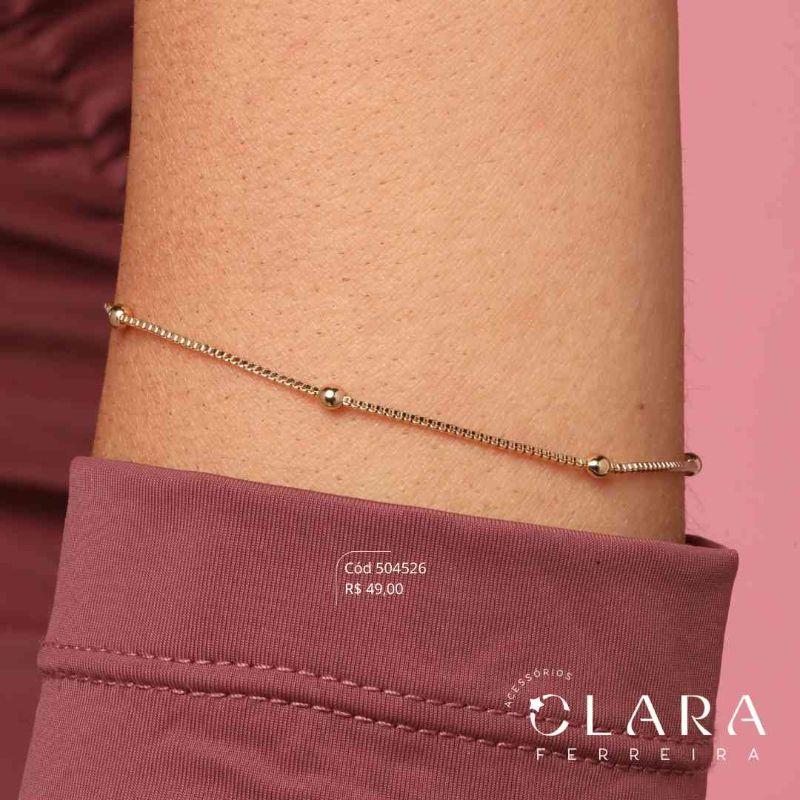 PULSEIRA VENEZIANA C/ BOLINHAS - 3MM - 17CM - Dourado