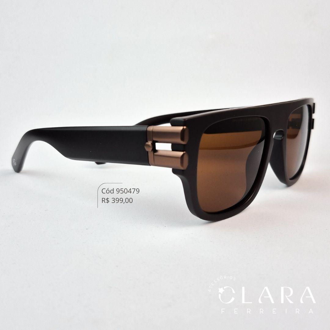 Óculos Solar MASCULINO QUADRADO MARROM - INSPIRAÇÃO RAY-BAN - Lente Anti-impacto Polarizada - DP2168-C2