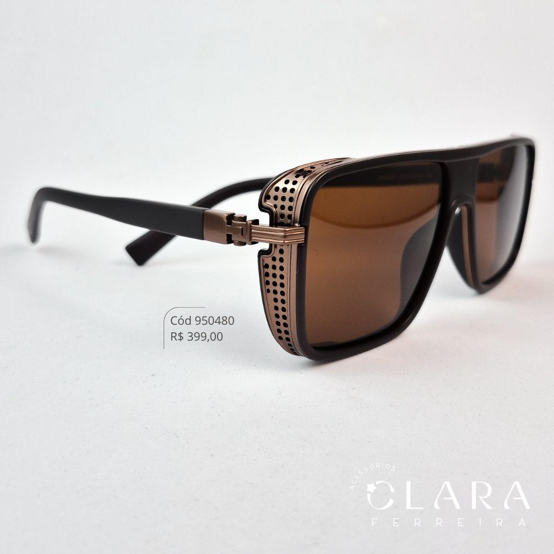 Óculos Solar MASCULINO QUADRADO MARROM - INSPIRAÇÃO RAY-BAN - Lente Anti-impacto Polarizada - MP9341-C2