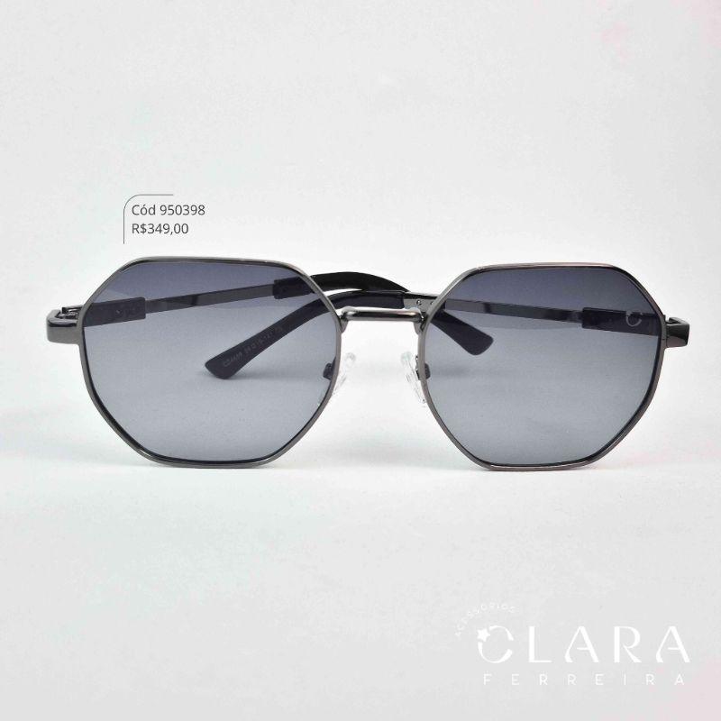 Óculos Solar MASCULINO REDONDO ARMAÇÃO EM METAL INSPIRAÇÃO RAY-BAN - Lente Anti-impacto Polarizada - CZ4459-C5