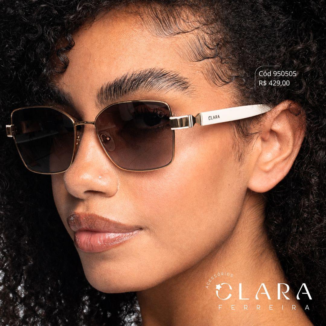 Óculos Solar QUADRADO ARMAÇÃO EM METAL - INSPIRAÇÃO VOGUE - Lente Anti-impacto - M3046-C3