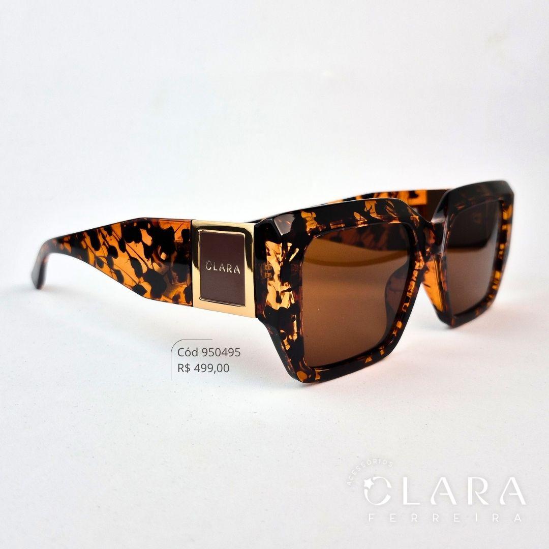 Óculos Solar QUADRADO ONÇA MARROM - INSPIRAÇÃO GUCCI - Lente Resina - M3025P-C3