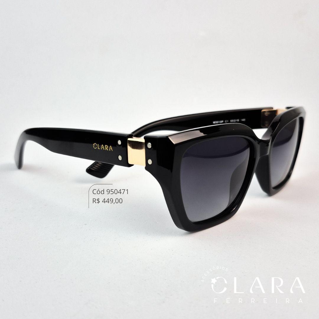 Óculos Solar QUADRADO PRETO - INSPIRAÇÃO GUCCI - Lente Anti-impacto Polarizada - M3010P-C1
