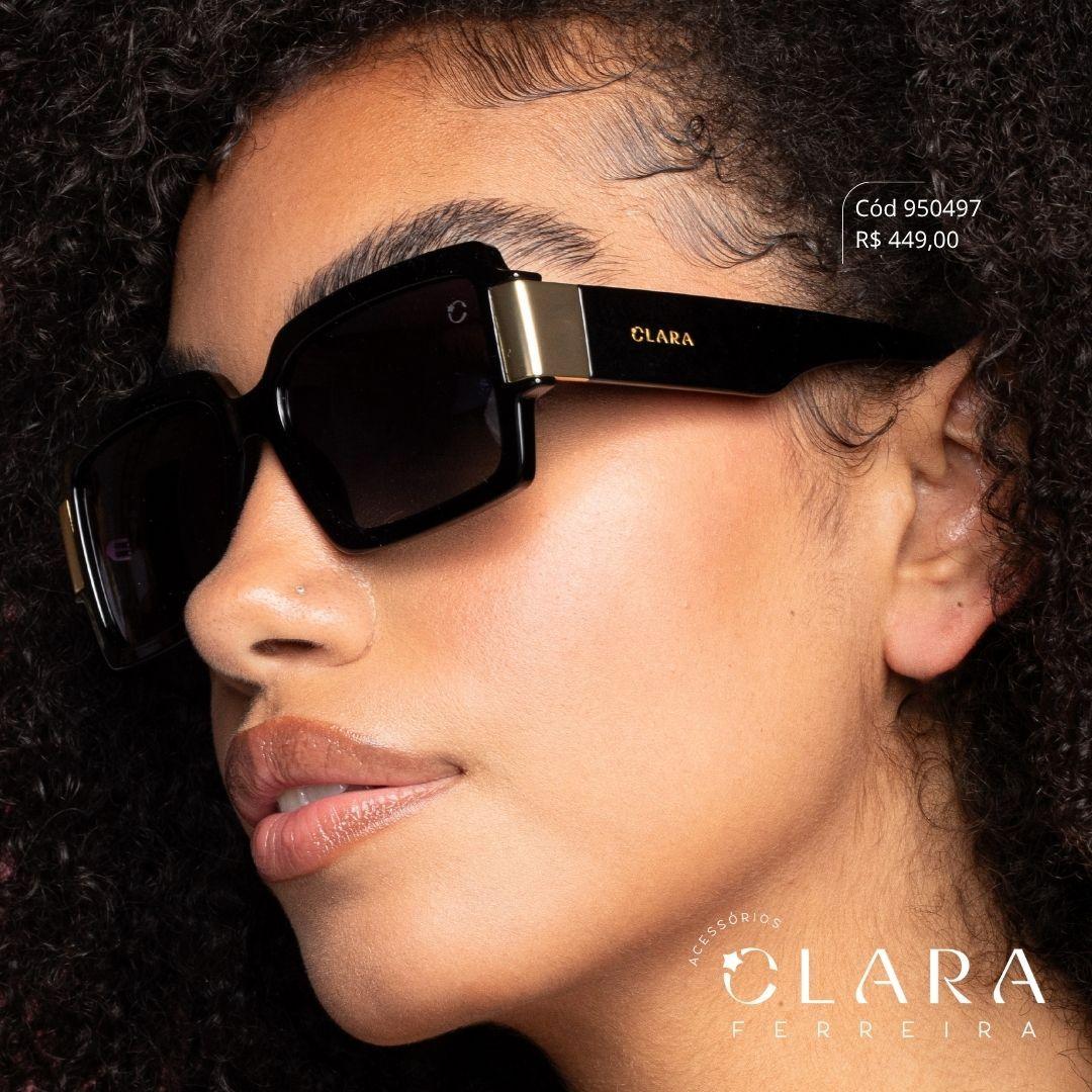 Óculos Solar QUADRADO PRETO - INSPIRAÇÃO GUCCI - Lente - M3039P-C1