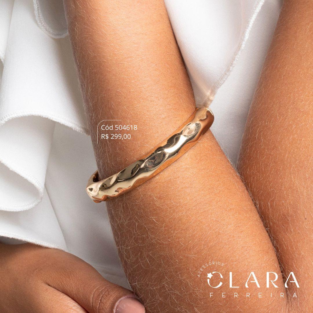 PULSEIRA BRACELETE ONDULADO - LINHA ORGÂNICOS - PEÇA EXCLUSIVA - 11MM - Dourado
