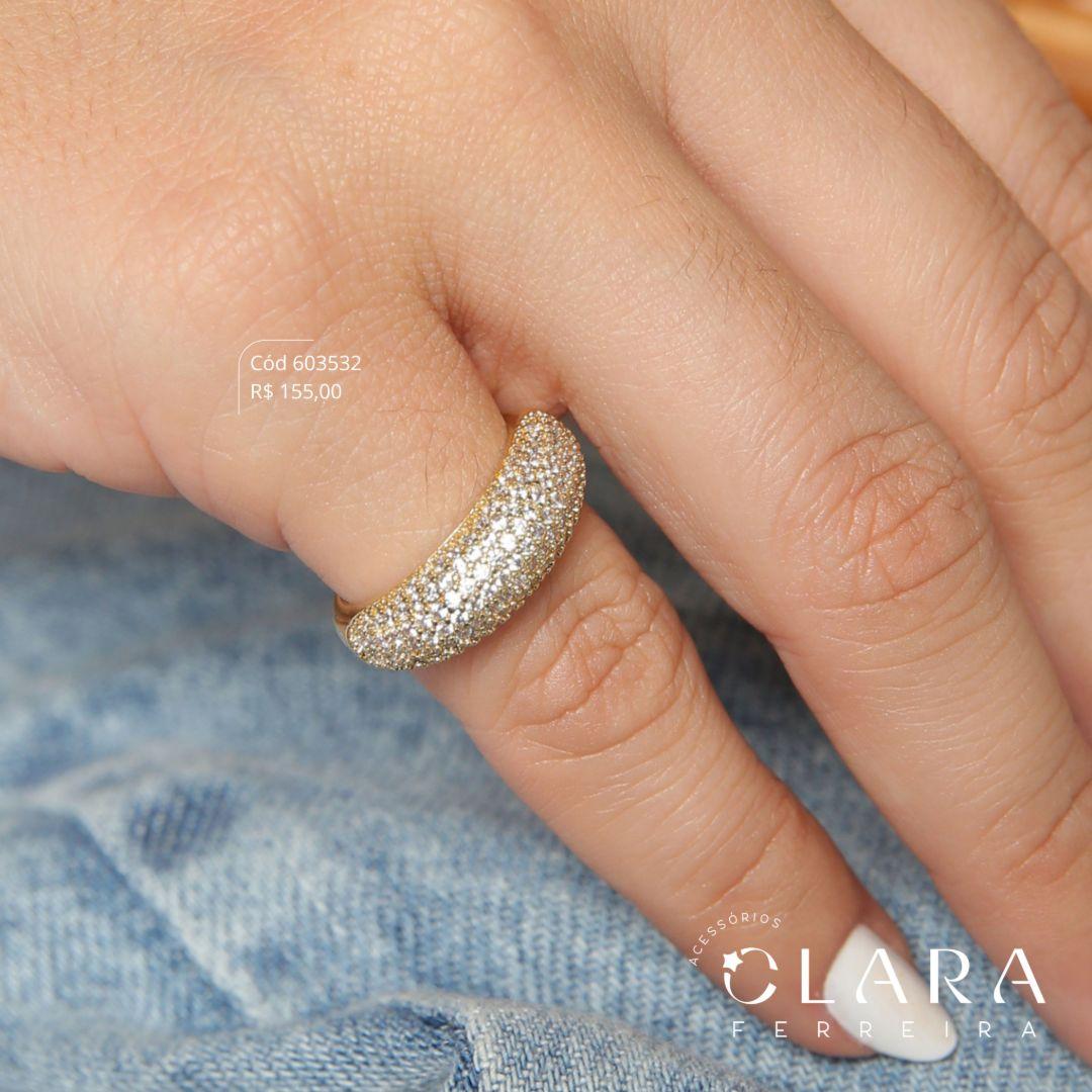 ANEL 7 FILEIRAS MICROZIRCONIAS 3MM - Banho de Prata