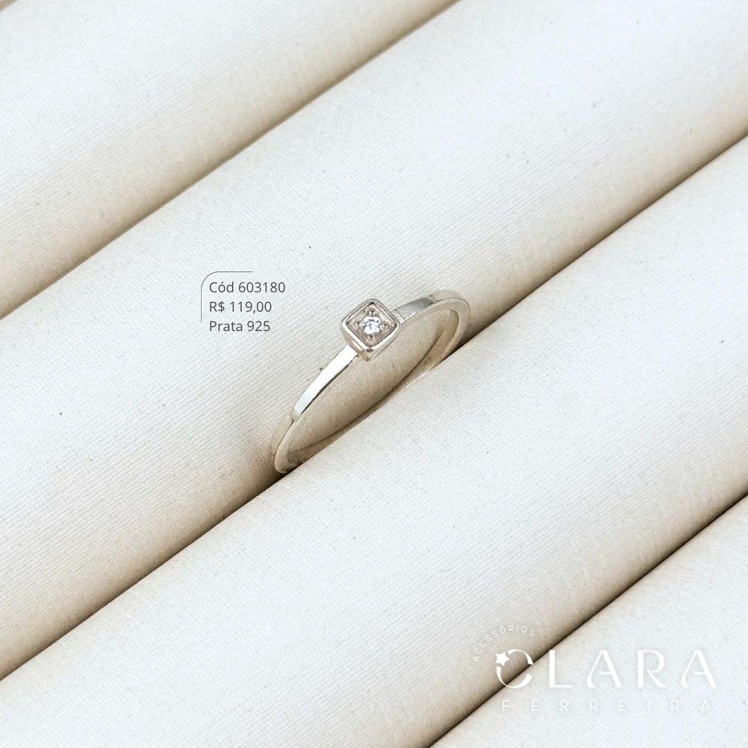 ANEL PRATA 925 SOLITARIO QUADRADO 2MM - 18/19