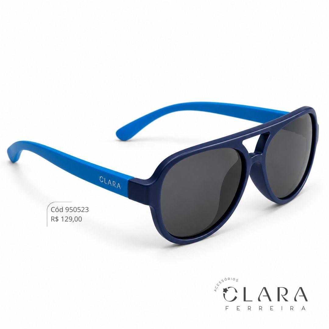 Óculos Solar INFANTIL AVIADOR AZUL - CLARINHA KIDS - Lente Anti-impacto Polarizada - S893P-31