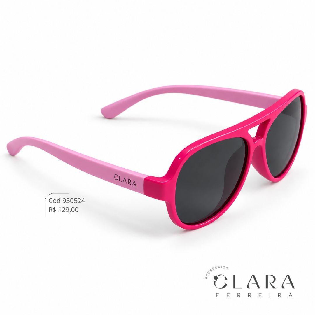 Óculos Solar INFANTIL AVIADOR ROSA - CLARINHA KIDS - Lente Anti-impacto Polarizada - S893P-30