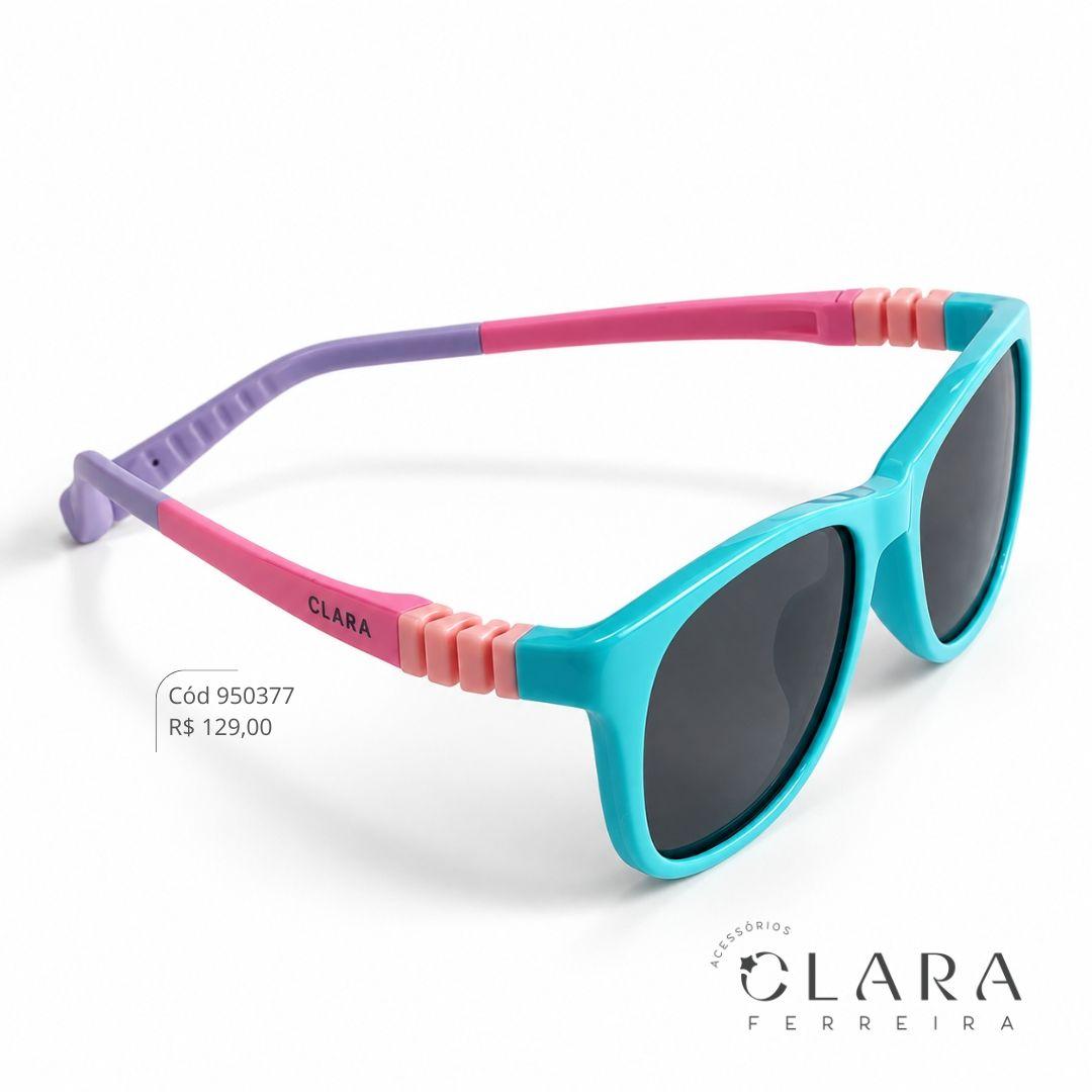 Óculos Solar INFANTIL AZUL BEBE C/ HASTE FLEXÍVEL ROSA E VIOLETA- CLARINHA KIDS - Lente  - S4610P-C27
