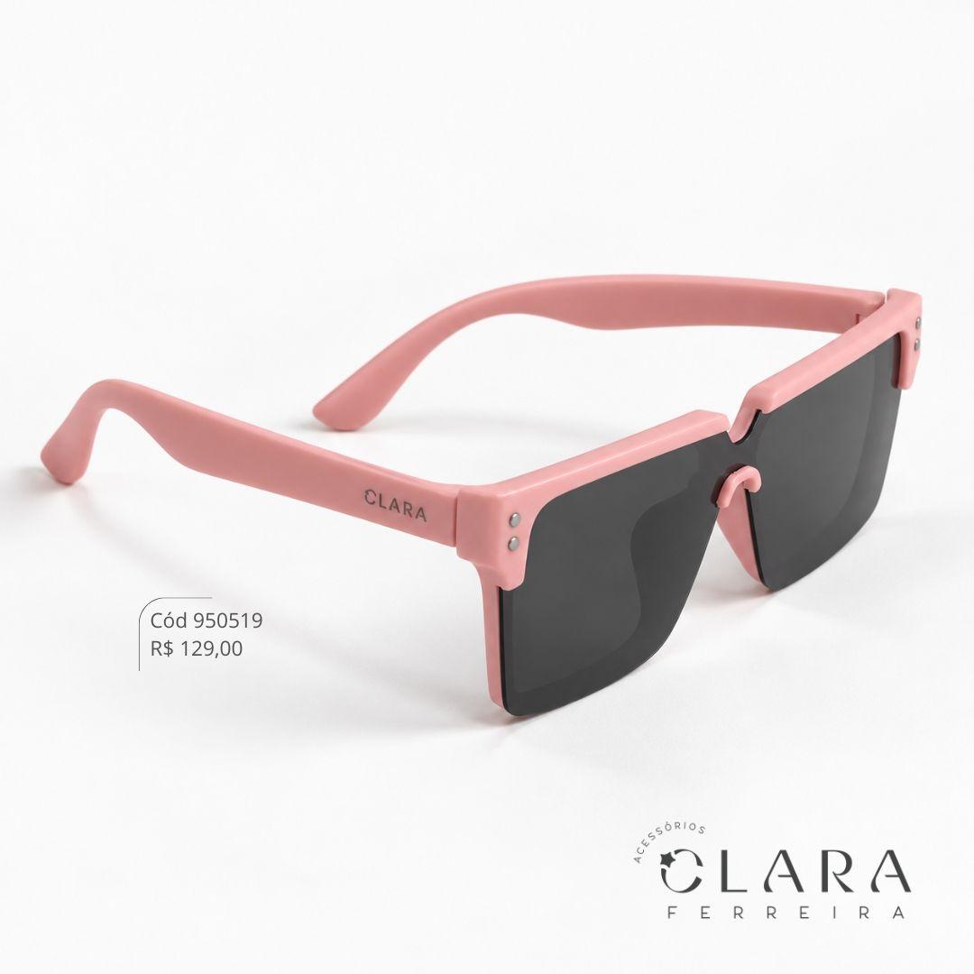 Óculos Solar INFANTIL QUADRADO ROSA - CLARINHA KIDS - Lente Anti-impacto Polarizada - S8356P-22