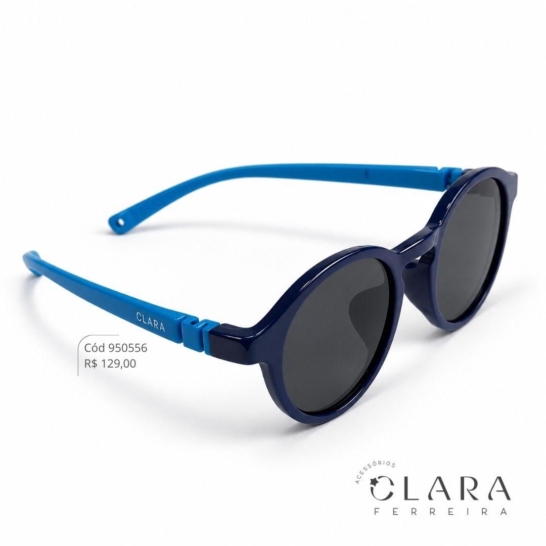 Óculos Solar INFANTIL REDONDO AZUL - CLARINHA KIDS - Lente Anti-impacto Polarizada - S8467-C31