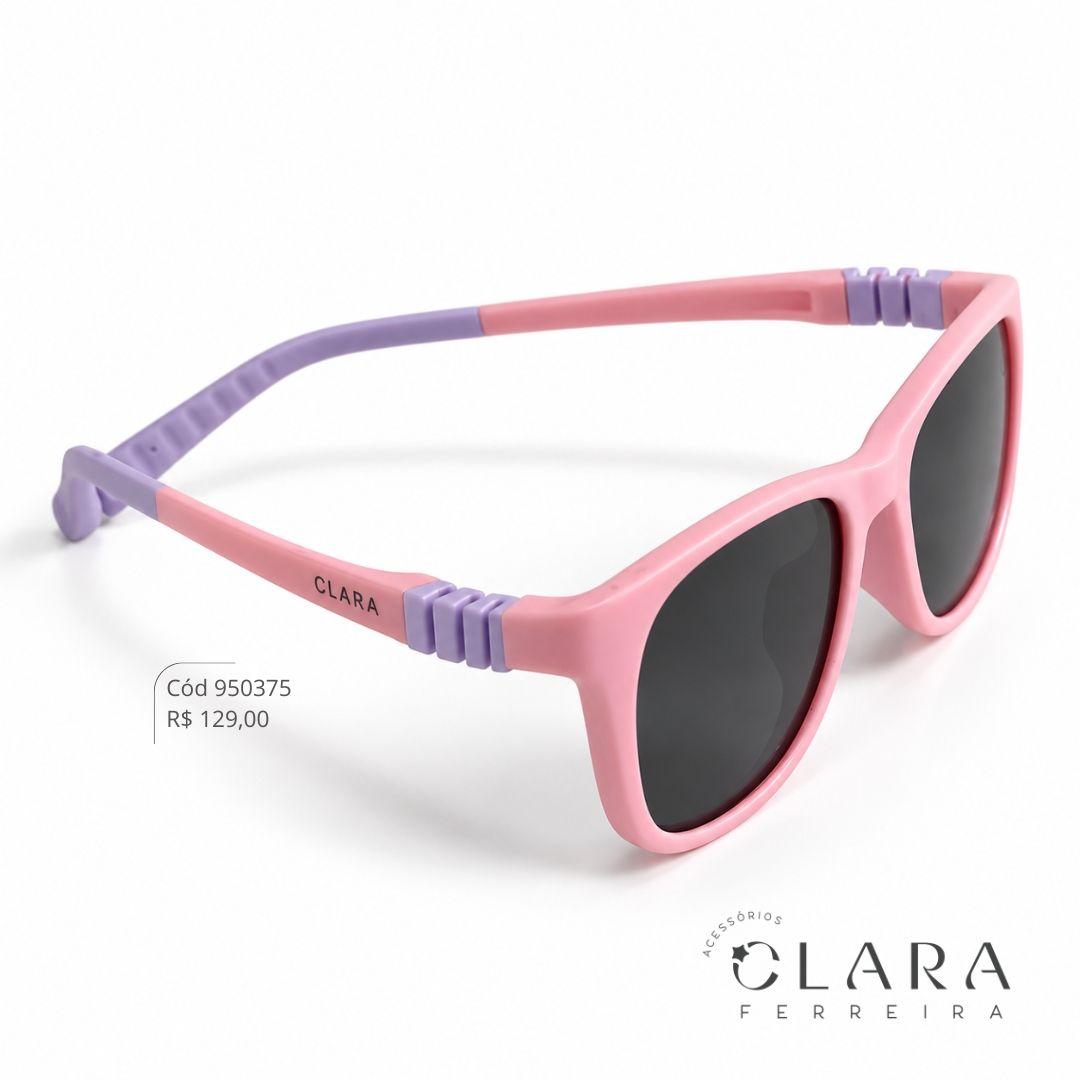Óculos Solar INFANTIL ROSA C/ HASTE FLEXÍVEL ROSA E VIOLETA - CLARINHA KIDS - Lente - S4610P-C22