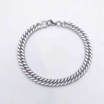 PULSEIRA AÇO GRUMET MARTELADA 1X1 7MM - 21CM