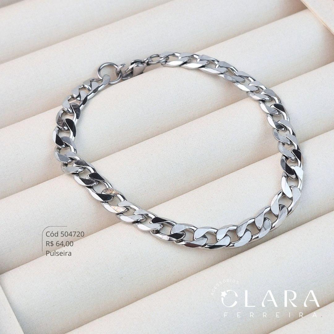 PULSEIRA GRUMET 1X1 9MM - 21CM- Aço